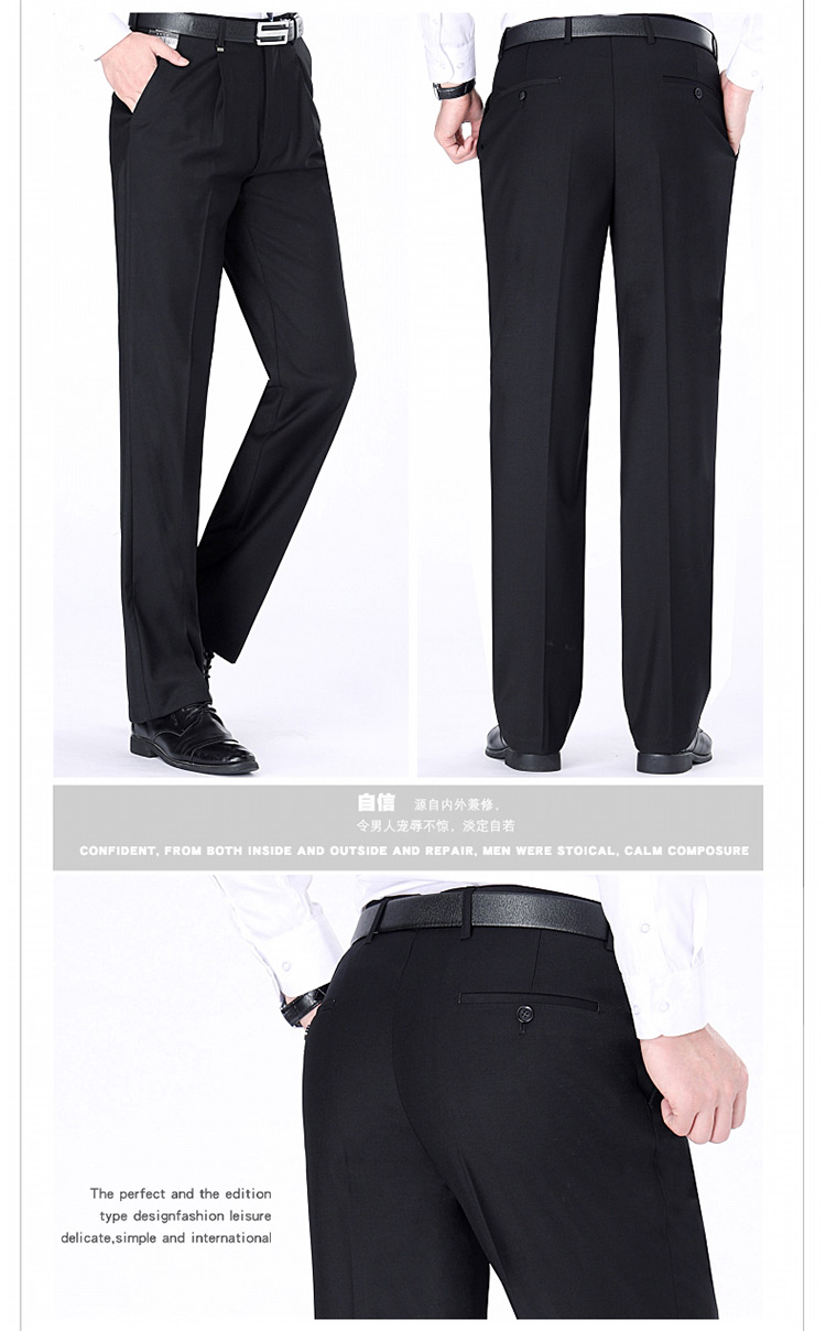 Thương hiệu mùa thu đông mẫu quần len phù hợp với nam trung niên lỏng lẻo kinh doanh tự canh tác miễn phí váy nóng quần dày quần tây nam công sở