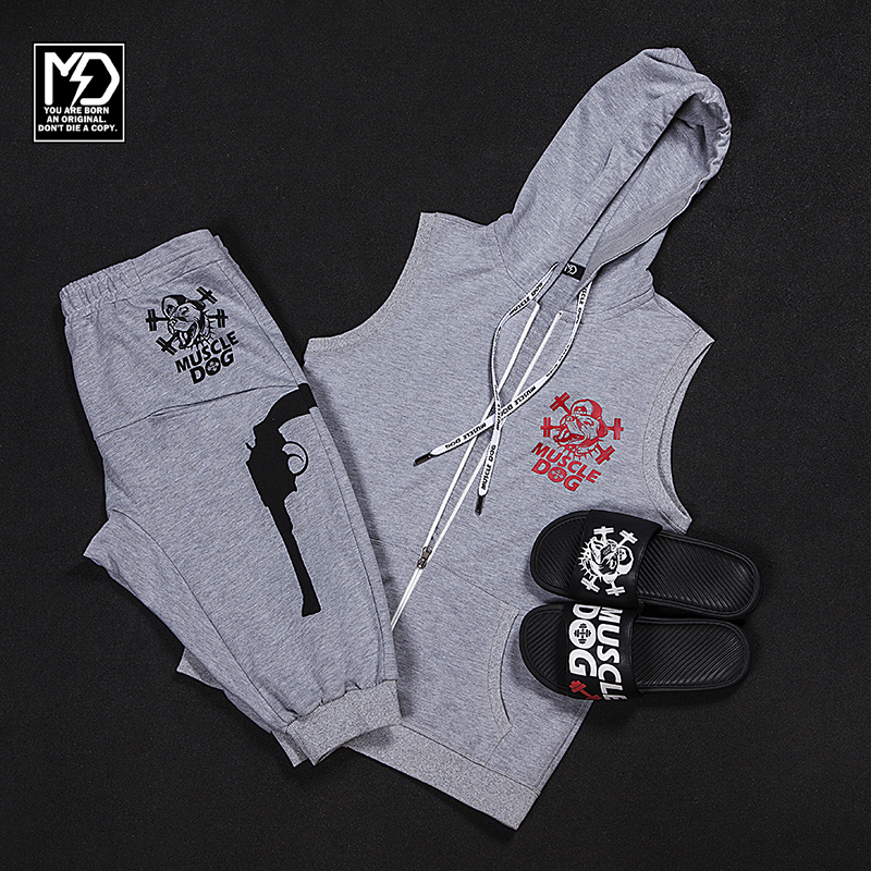 MuscleDog Cơ Bắp Dog MD Bắt Nạt Dog Head Thể Thao Kéo Non-slip Nam Không Thấm Nước của Dép Bãi Biển Giày Thủy Triều Thương Hiệu dép chính hãng