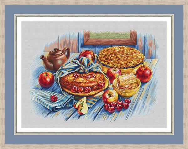 Cross embroidered electronic drawings Replored source files XSD Apple cherry pie-Taobao