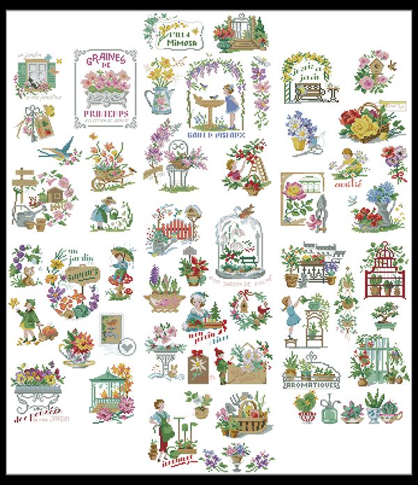 Cross stitch drawing redraw source file LBP - I love the garden