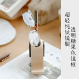 Mimima Life Pure Titanium Mirror Trange Transparent Corny Clate Plate рама составляет около 15 граммов квадратного зеркального рамы, подходящего для круглых лиц