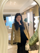 ◆AMUM Maternity Wear◆Mocha Cream ~ Maillard Little Fragrance Jacket Short Loose Heavy Industry Tassel Top