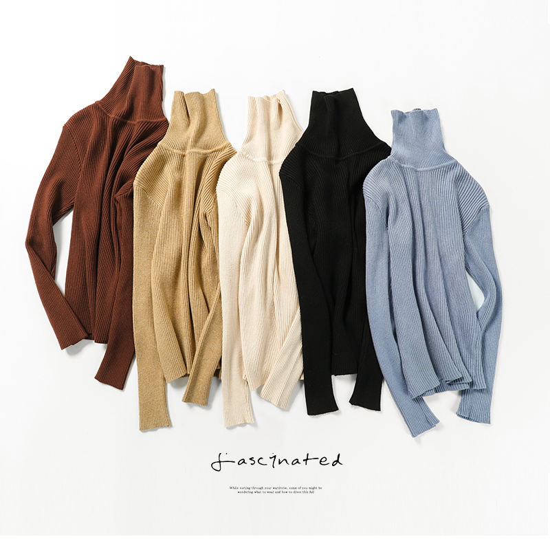 Autumn and winter maternity clothes all-in-one knitted turtleneck base shirt six-color into the top
