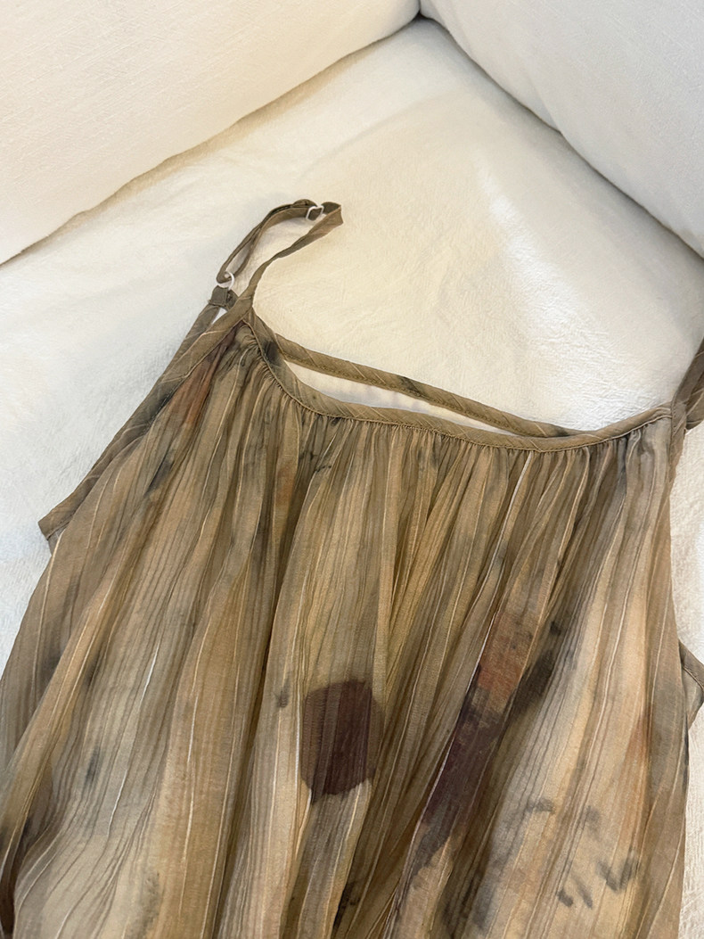 ◆ Amum Maternity Wear ◆ Outfits for Pregnant Moms~ Vintage Pleated Stylish Summer Dress That Doesn'T Show Pregnancy, Loose-Fitting Strap Dress. — 4