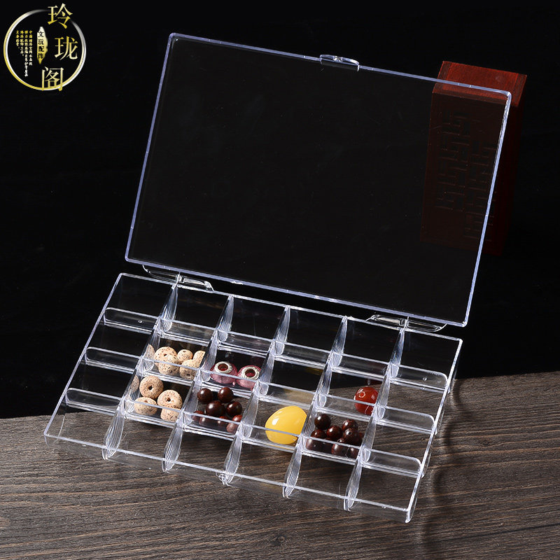 Acrylic transparent first decoration case not splitting small glue case diy loose bead Dogg storage small box containing