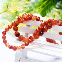 Natural red agate loose beads diy entangled silk agate semi-precious stone accessories jewelry Buddha string bracelet female