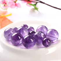 Natural amethyst scattered beads without dyeing amethyst semi-finished bracelet ball DIY accessories female bracelet loose beads