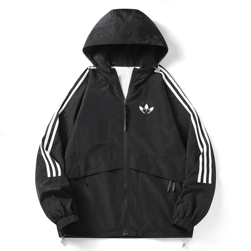 Outlet Spring and Autumn Hooded Jacket, Unisex Loose Fit Large Size Windproof Breathable Jacket