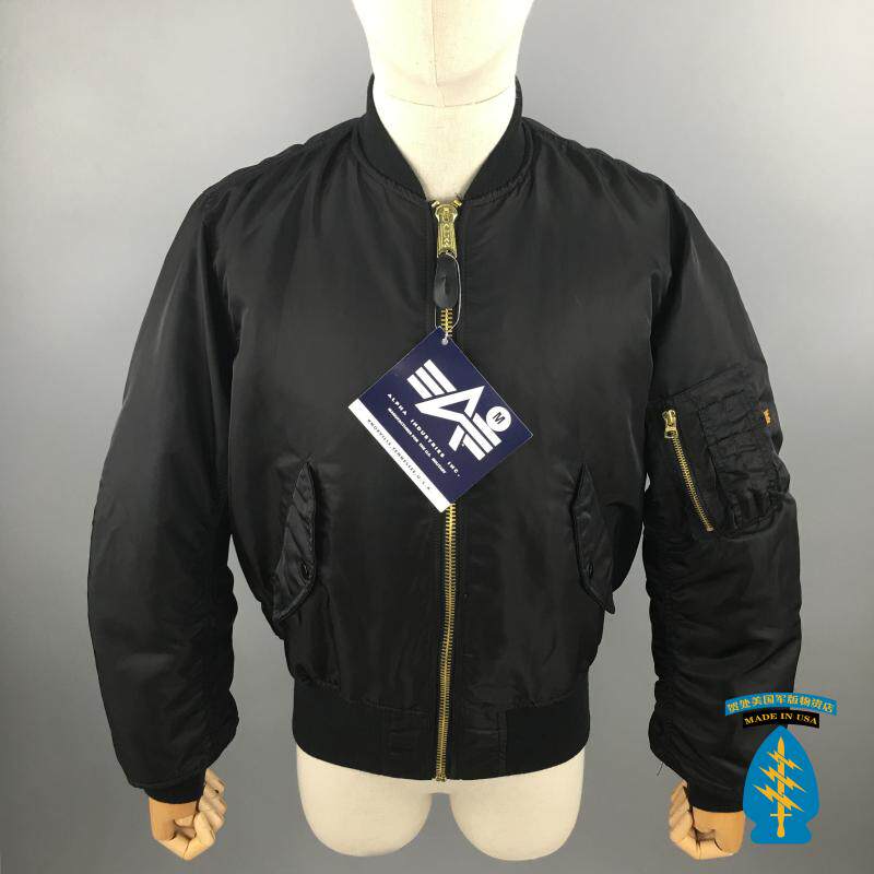 USA ALPHA ALPHA Black MA-1 Flight Jacket Outdoor Sports windproof waterproof MA1 Jacket