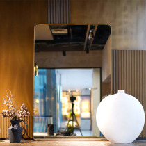 European wall-mounted stainless steel square decorative mirror anti-fog bathroom mirror wall-mounted brass gold bathroom mirror decorative mirror