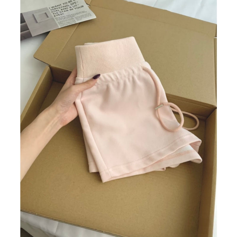 Korean Style Hot Girl Pure Desire Pink Drawstring Sports Shorts Women's Summer Home Sleep Shorts Casual A-Line Tennis Shorts