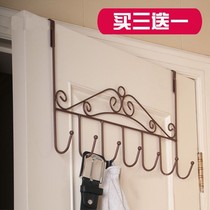 Punch-free door rear adhesive hook door hanging hanger non-floor clothes bracket bedroom household economy bag rack