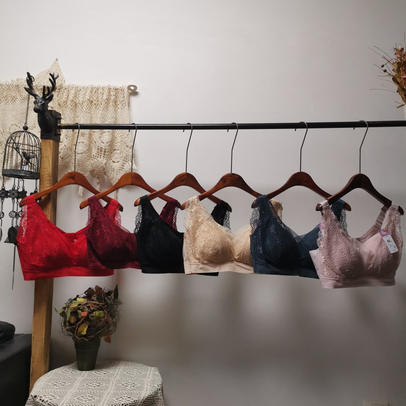 Large size UNDERWEAR WITHOUT MARKS No Steel Ring Underwear Big Chest Execs Little to gather breathable side to receive Breast Bra Women L-6L