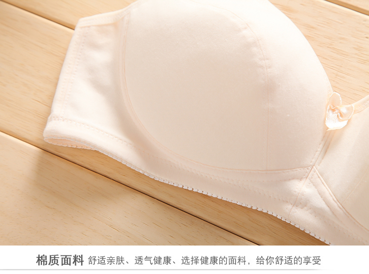 Fat MM kích thước lớn không có vòng thép không có miếng bọt biển pad nữ sinh trung học đồ lót cotton áo ngực phần mỏng định hình áo ngực - Bikini quần lót siêu nhỏ và mỏng