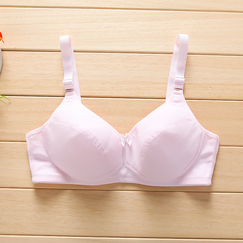 Fat MM kích thước lớn không có vòng thép không có miếng bọt biển pad nữ sinh trung học đồ lót cotton áo ngực phần mỏng định hình áo ngực - Bikini quần lót siêu nhỏ và mỏng