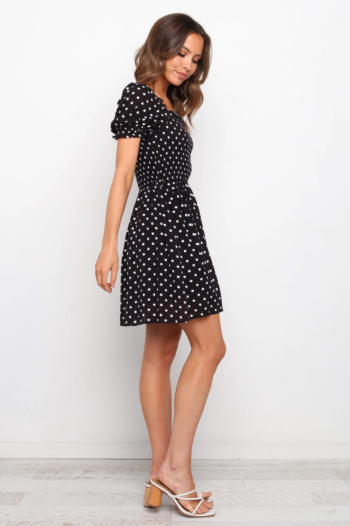 new short sleeve polka dot printing dress  NSYD19043