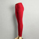 Big red elastic pencil pants for women in zodiac year, stretch slim sexy sexy versatile fashionable trousers casual pants