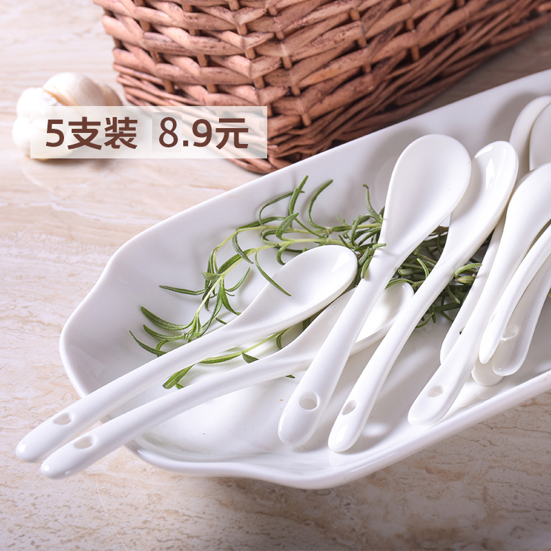 Sweet coffee spoon Ceramic Creativity Small Spoon Coffee Spoon Long Handle Stirring Spoon Small baby feeding with spoon creativity