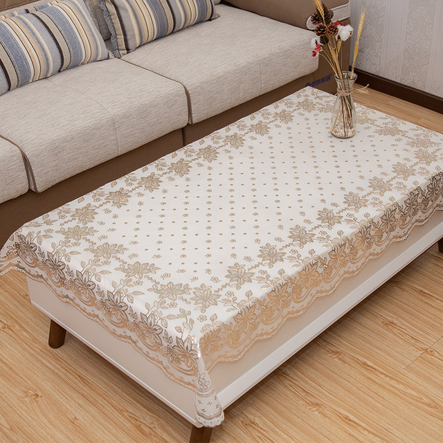 Pastoral European Lace Disposable Coffee Table Tablecloth Table Cloth Fabric Plastic PVC Coffee Table Towel Anti-scald Anti-oil and Waterproof