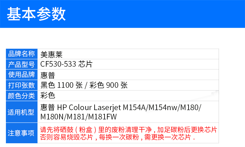 Áp dụng chip mực HP HP205A CF530A M154A M154NW Máy in mực M180 M180N M181 M181FW phiên bản tiếng Anh phiên bản Hồng Kông của phiên bản Châu Âu của máy - Phụ kiện máy in