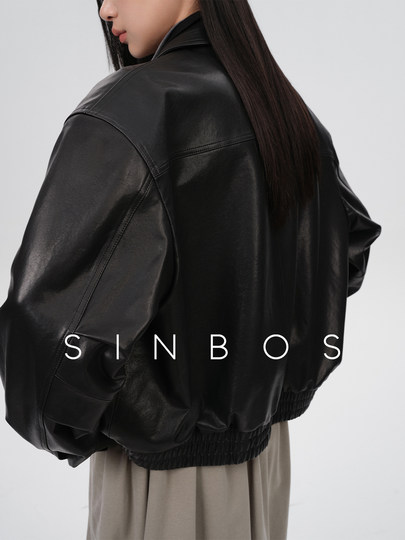 Sinbos Deep-Brimmed Sheepskin Genuine Leather Jacket for Women, Simple Style, Lapel Short Leather Jacket, 2025 Autumn and Winter New Style