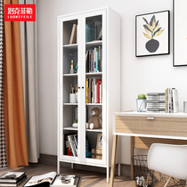 Bookcase Locker Cabinet Glass Door Cabinet Floor Book Cabinet Home Small Cabinet Living Room Bookshelf Steel Cabinet Office Cabinet Locker