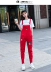 Quần yếm denim nữ 2018 xuân mới sinh viên thả lỏng jumpsuit lỗ rộng giản dị đồ nữ đẹp Quần jean