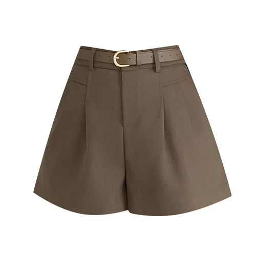 Шерстяной костюм, демисезонные шорты, штаны для отдыха, универсальные сапоги, высокая талия, оверсайз, по фигуре, А-силуэт, свободный крой