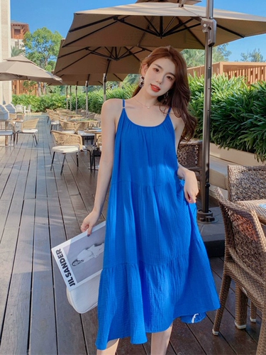 Летнее платье-комбинация, длинная юбка, платье, коллекция 2023, яркий броский стиль, из хлопка и льна, свободный крой