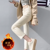 Флисовые хаки демисезонные джинсы, штаны, свободный прямой крой, высокая талия, подходит для подростков