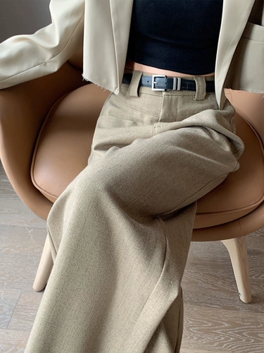 Осенние штаны, приталенный костюм для отдыха, свободный прямой крой