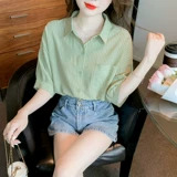 Летняя шифоновая рубашка, модная футболка, коллекция 2023, городской стиль, в западном стиле, короткий рукав