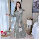 Весеннее осеннее шифоновое платье, 2023, французский стиль, изысканный стиль, яркий броский стиль, по фигуре, подходит для подростков