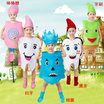 Halloween Childrens dental bacteria war program Costume Toothbrush Small White Teeth Play Out of Black Tooth Dance Tooth Decay Tooth