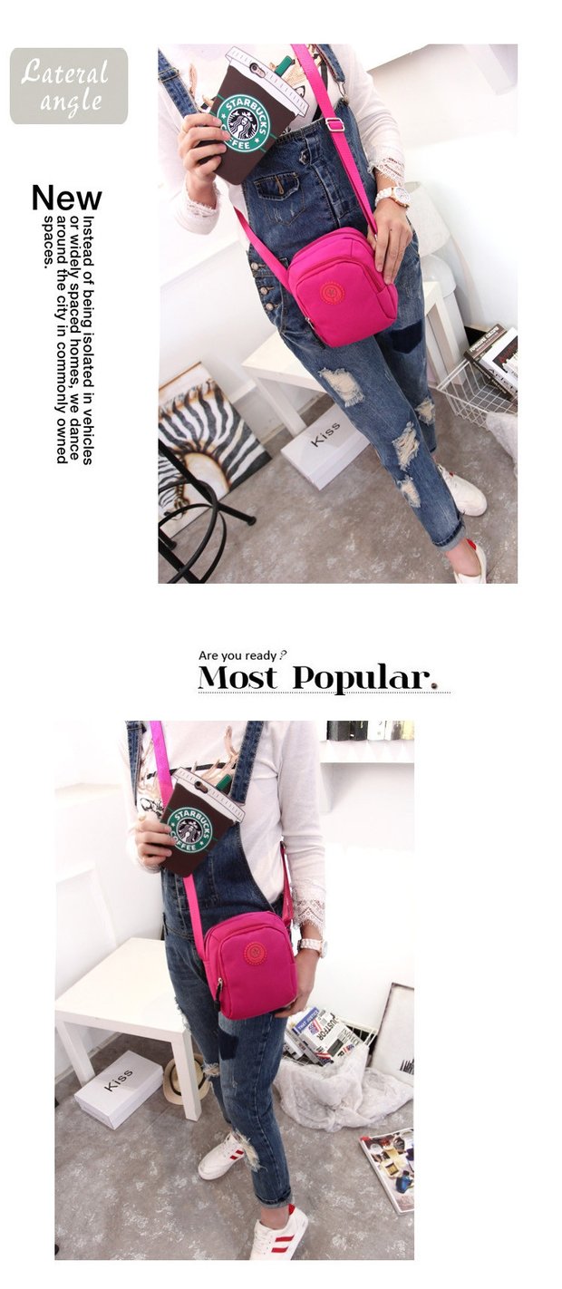 Thời trang Hàn Quốc phụ nữ túi chéo vai Messenger túi điện thoại di động túi nylon Túi vải Oxford túi nhỏ giản dị tui xach