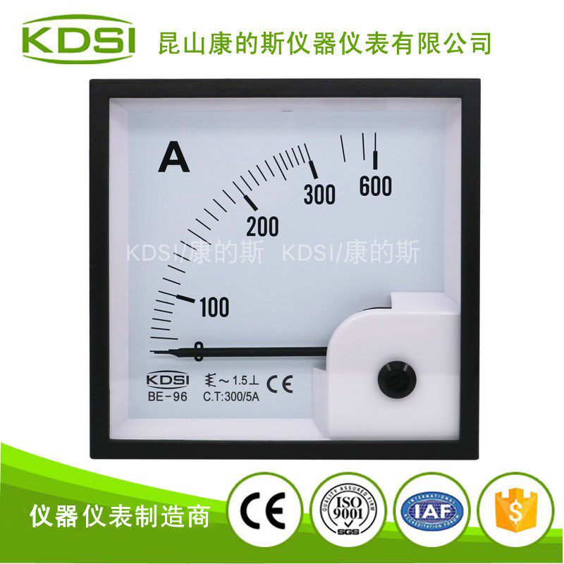 Supply pointer type ammeter BE-96 AC300 5A connected to the transformer, easy to install and easy to use