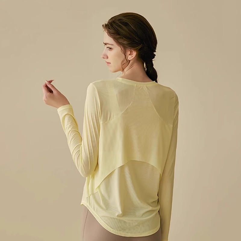 Iuiu Yogo Quick-Drying Breathable Yoga Clothing Top Women's Sports Long-Sleeved T-Shirt Loose Running Fitness Long-Sleeved Blouse Iuiu Yogo Quick-Drying Breathable Yoga Clothing Top Women's Sports Long-Sleeved T-Shirt Loose Running Fitness Long-Sleeved Blouse