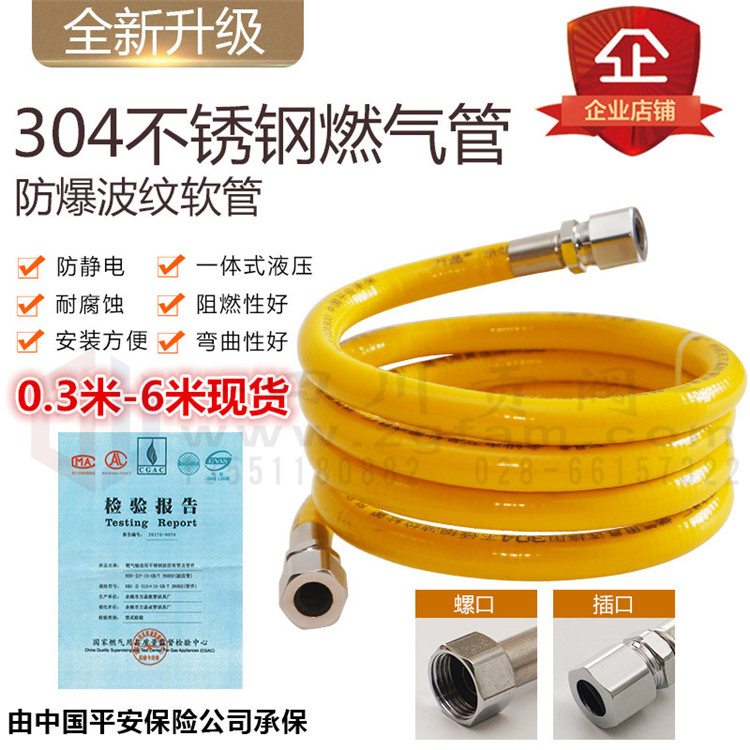 304 stainless steel gas hose gas stove water heater corrugated hose gas gas corrugated hose