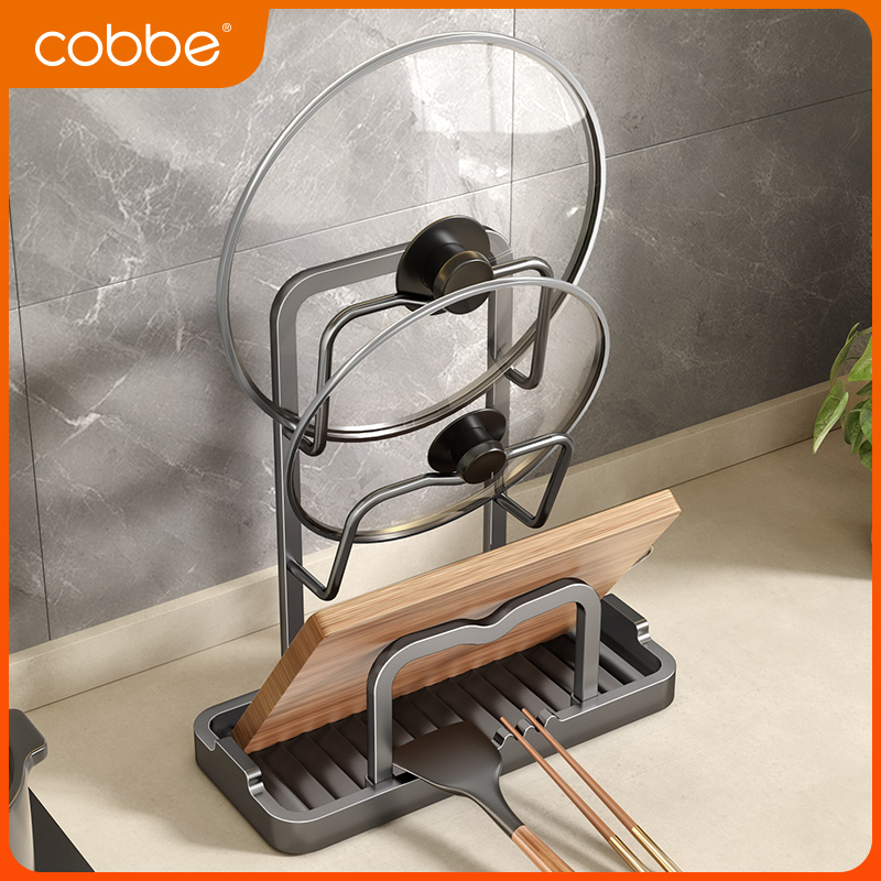 Kabe lid rack kitchen countertop shelf Divine Instrumental Shelving Board cutting board Cutting Board Boiler Shovel Bays free of punch-Taobao