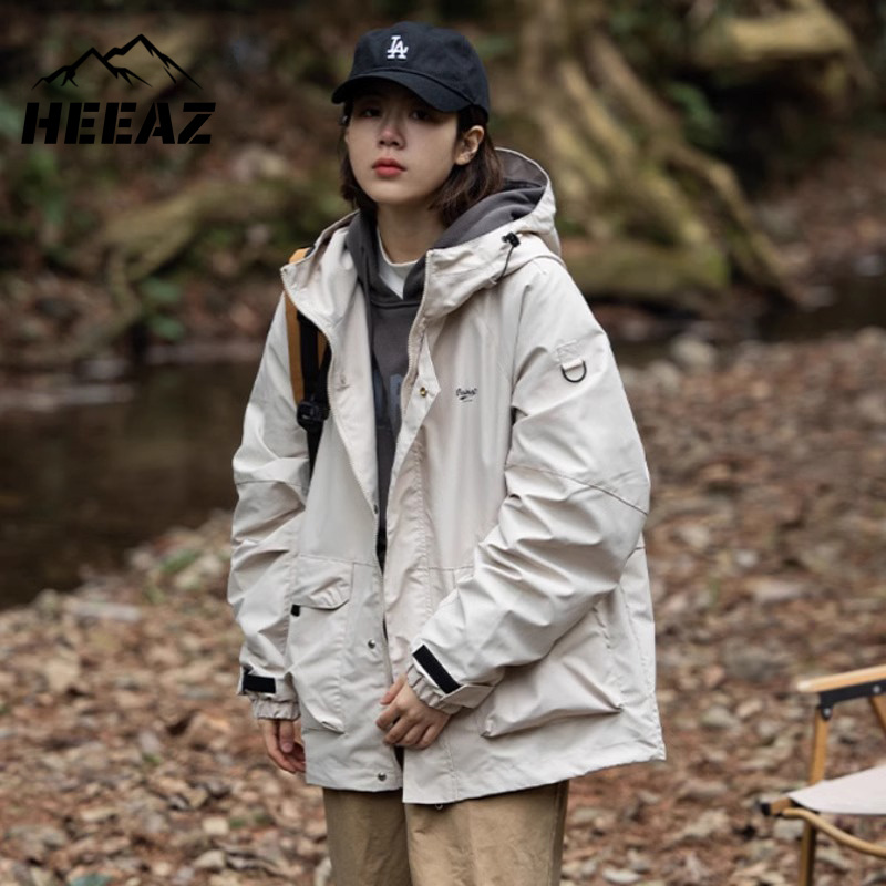 Heeaz France Mountain-Style Outdoor Softshell Jacket Women's down Jacket Windproof Waterproof Warm Mountaineering Jacket