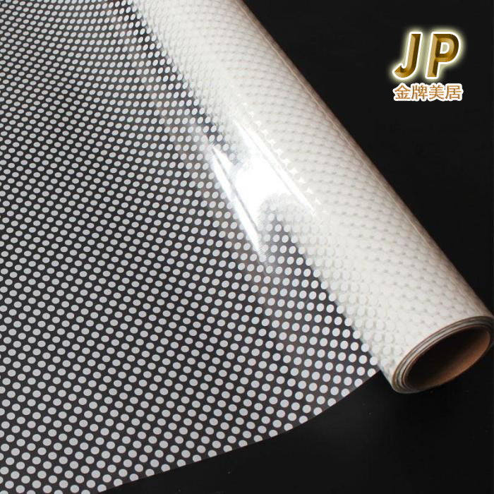 Black/White Polka Dot Decorative Glass Film Office Balcony Glass Sliding Door Window Sticker Translucent Film