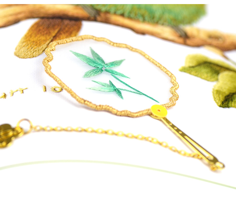 New cổ bookmark bookmark thêu kit thêu quạt tròn tươi món quà văn hóa và sáng tạo retro phong cách tre Trung Quốc - Bộ dụng cụ thêu tranh thêu quốc bảo