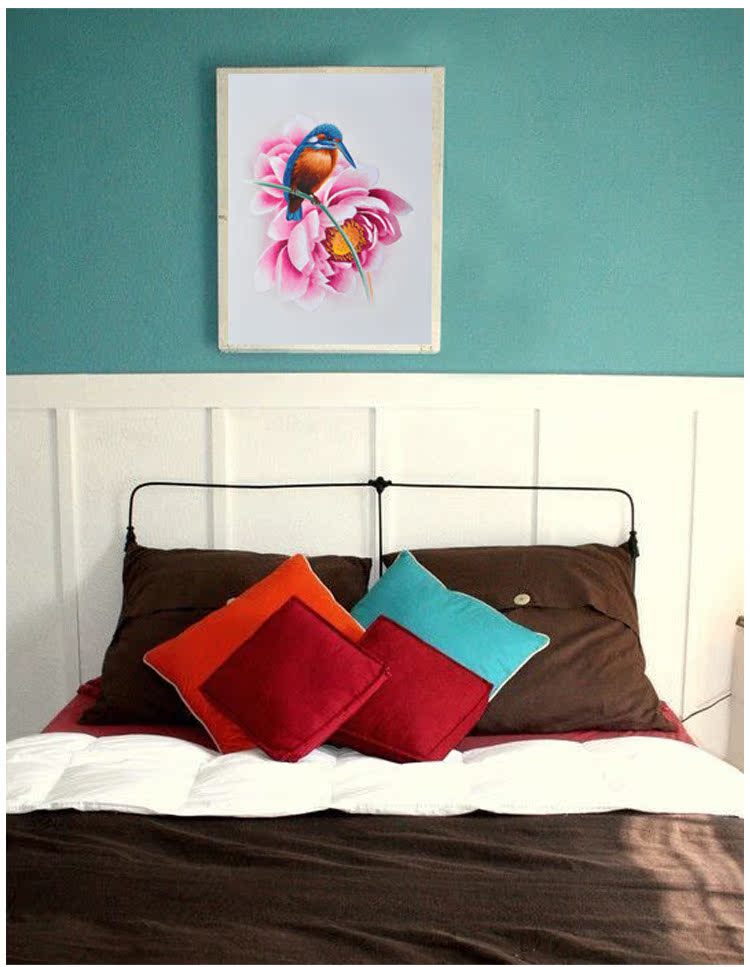 bộ dụng cụ DIY mới bắt đầu thêu thủ công trang trí hoa sơn hoa mẫu đơn với pin 30 * 40cm - Bộ dụng cụ thêu mẫu tranh thêu tay