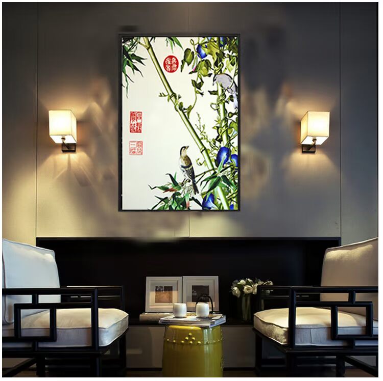 Su thêu thêu kit tự làm người mới bắt đầu vẽ tranh trang trí tre 30 * 45CM tranh thêu tay phong cảnh