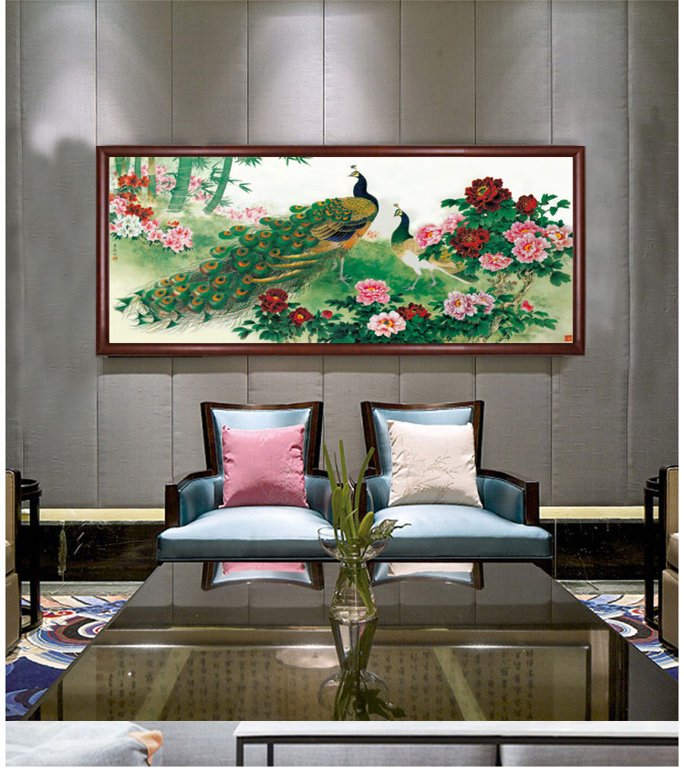 Nổi tiếng cổ thêu nghệ thuật thêu thêu kit tự làm người mới bắt đầu vẽ tranh trang trí thủ công với khâu con công hoa mẫu đơn đa kích cỡ - Bộ dụng cụ thêu mẫu tranh thêu tay
