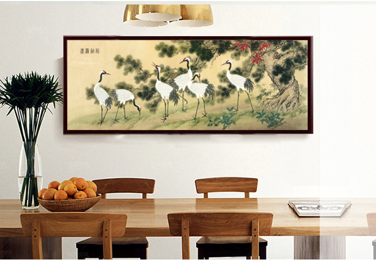 Su thêu kit thêu tranh trang trí để gửi người lớn tuổi Song Ling Heshou HD map 30 * 80CM tranh thêu chữ phúc