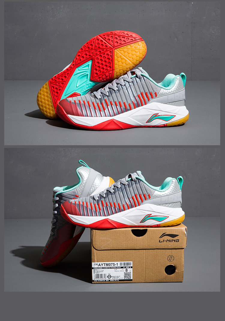 Li Ning sneakers nam giày đàn hồi cao mặc non-slip thở thấp để giúp người đàn ông của cầu lông giày AYTM075 đào tạo giày giầy cầu lông lining