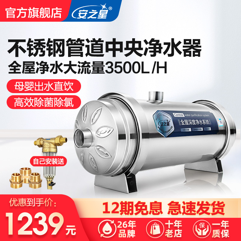 Ann Star Pipe Water Purifier Home Straight Drinking Full House Water Purifier Stainless Steel Ultrafiltration Tap Water Kitchen Central