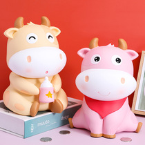  Creative cute zodiac cow calf decoration piggy bank can be stored in a piggy bank resistant to falling Childrens Day Birthday gift