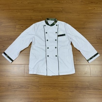 Spring and autumn long-sleeved cooking work clothes camouflage clothes chef clothes white tops kitchen tooling chef work clothes